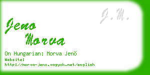 jeno morva business card