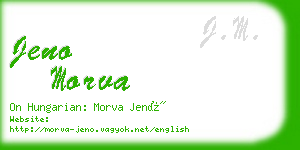 jeno morva business card